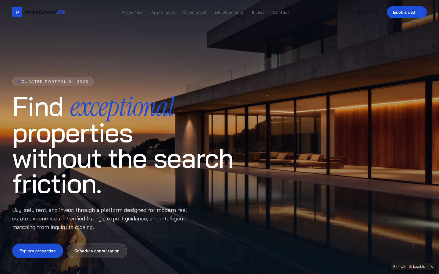 Luxury Property Lead Platform live preview