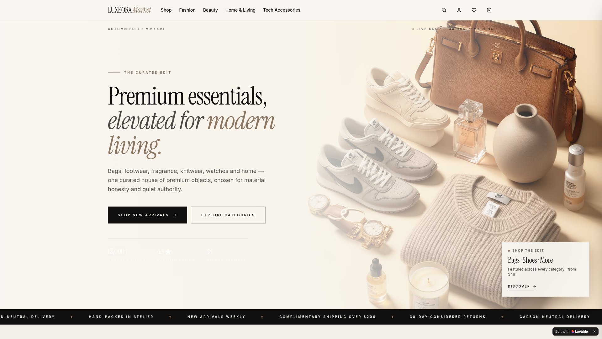 High-Converting Luxury Storefront live preview