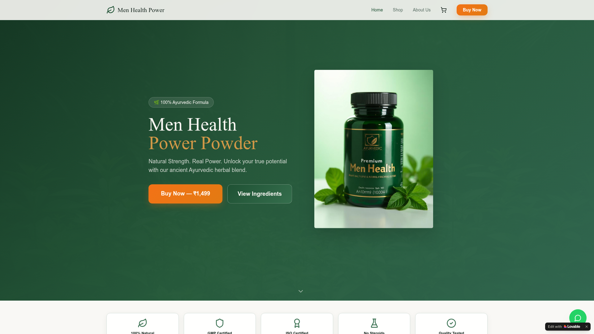 Wellness Product Launch Landing live preview