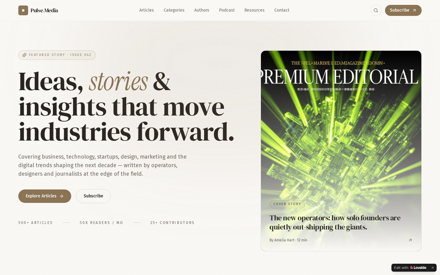 Modern Technology Publishing Platform live preview