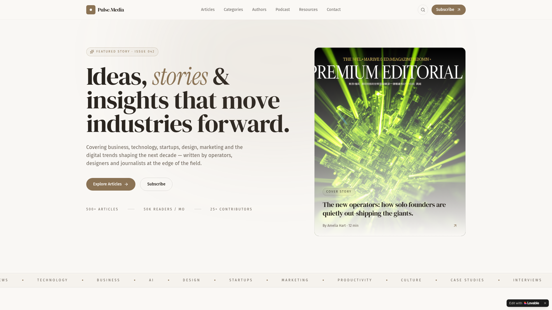 Modern Content Publishing Platform live preview