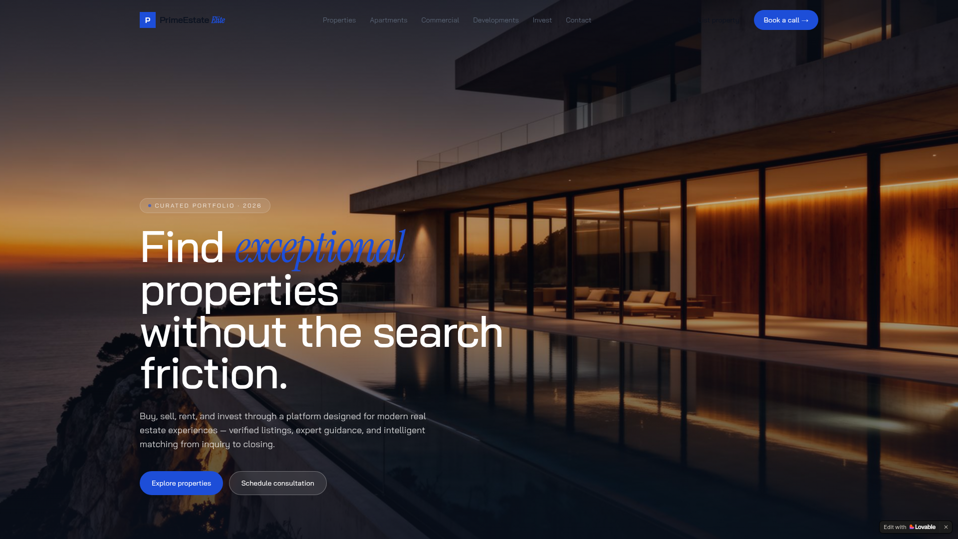Luxury Property Lead Platform live preview
